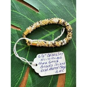 BOGO FREE Chez seed bead VTG 6.5” bracelet